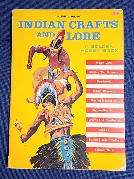 Indian Crafts and Lore W Ben Hunt Golden Press 1964 Moccasins Buckskin Beadwork - Picture 11 of 13